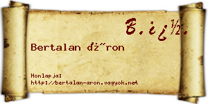 Bertalan Áron névjegykártya