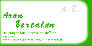 aron bertalan business card